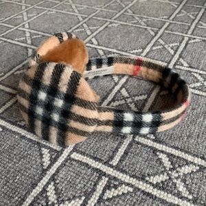 Burberry Cashmere Shearling Nova Check Earmuffs